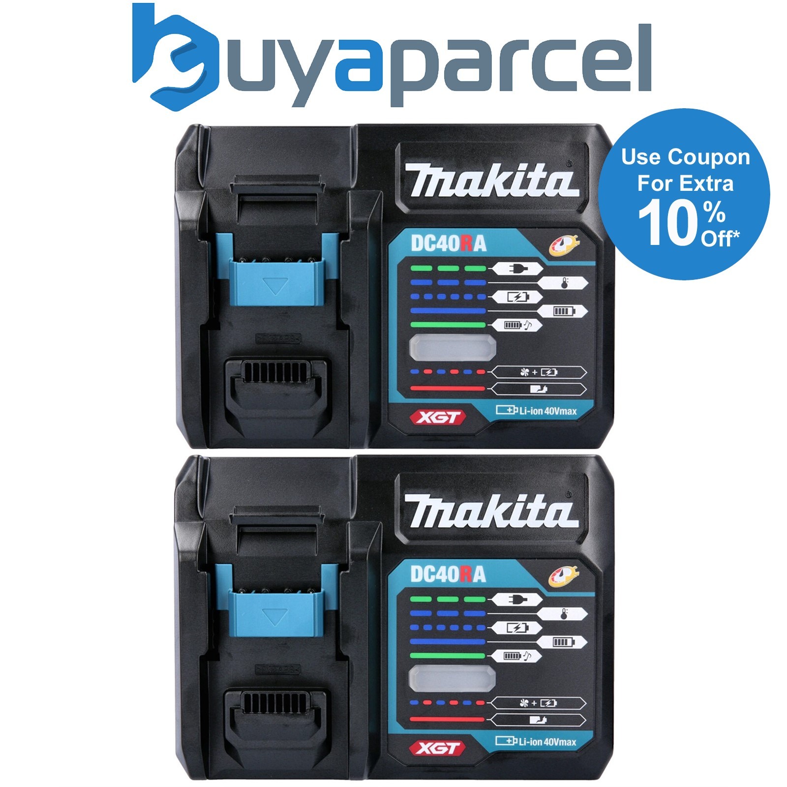 Makita DC40RA 191E08-6 40V Max Lithium Rapid Fast Battery Charger Wall Mount X 2