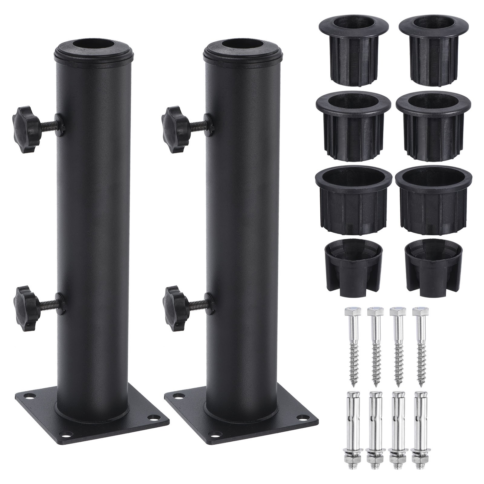 2 Set Deck Umbrella Mount Outdoor Windsock Pole Base Bracket Umbrella Holder