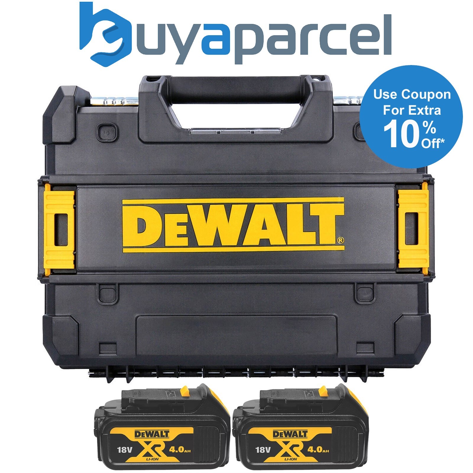 Dewalt DCB182 4.0ah 18v XR Lithium Ion Battery Twin Pack + Tstak Drill Case