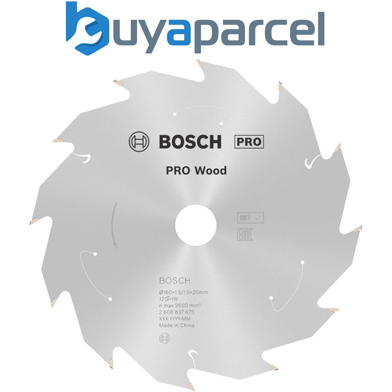 Bosch PRO Wood cordless Circular Saw Blade 160 x 1.5 x 20 mm T12 2608837675