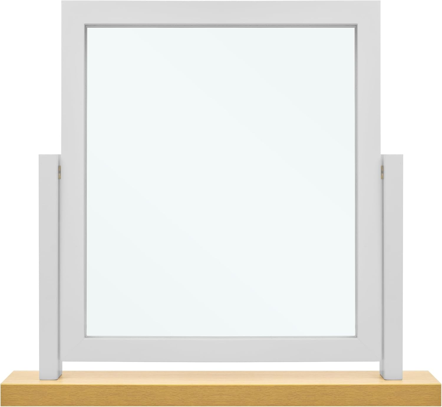 Rectangle Wood Dressing Table Mirror, Grey Oak, 44x44cm, Two Tone Freestanding