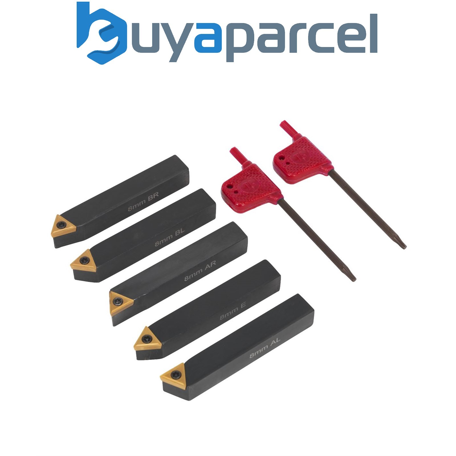 Sealey SM3025CS2 Indexable Lathe Turning Tool Set 8mm 5pc