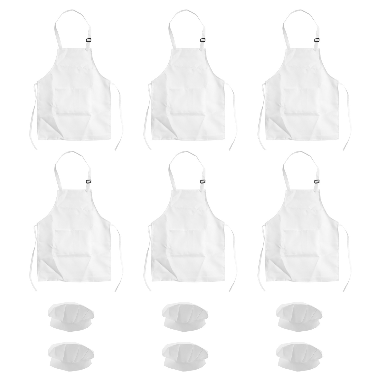 12-Piece Apron and Chef Hat Set, Adjustable Children'S Apron with Pockets7422