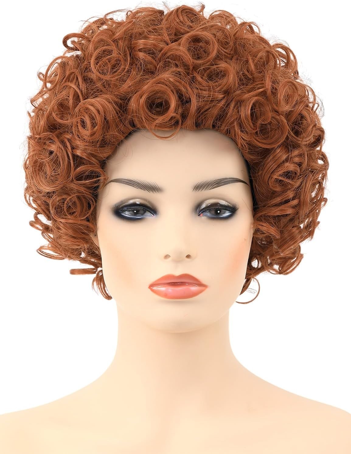 Red Orange Curly Wig for Women and Men's Cosplay Halloween Party (Reddish Orang