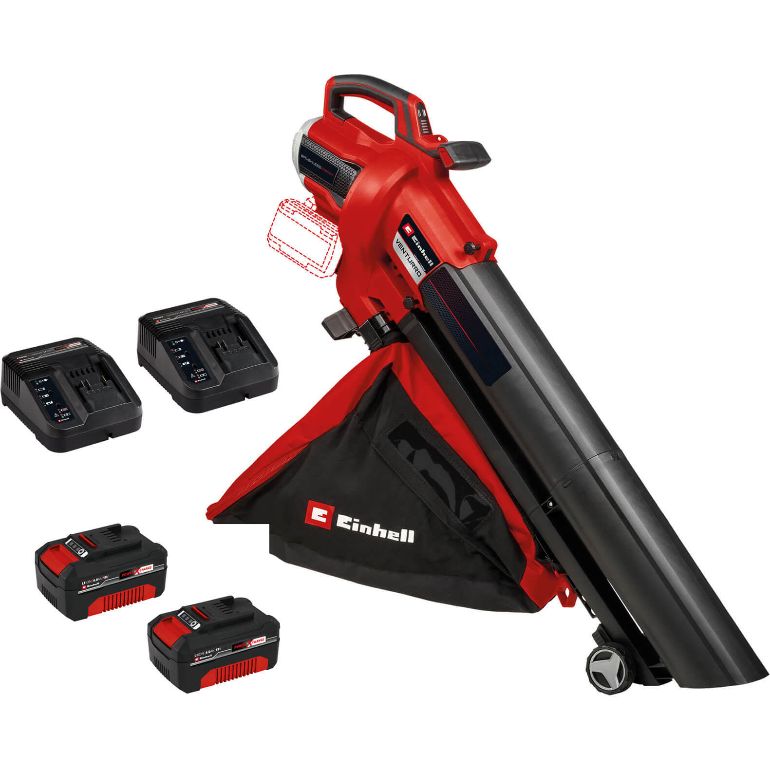 Einhell Professional VENTURRO 36/240 36v Cordless Leaf Blower and Vacuum 2 x 4ah