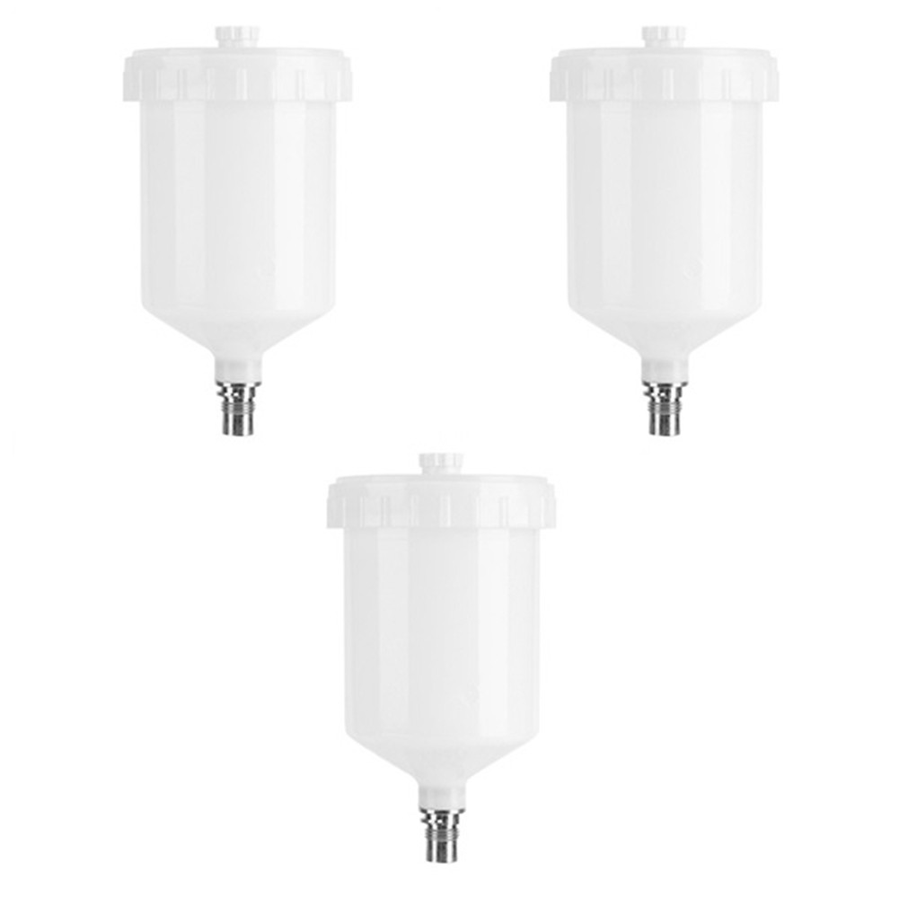 3 Pcs 600Ml Plastic Hvlp Paint Cup Pot for Sprayer Cup Connector Paint9311