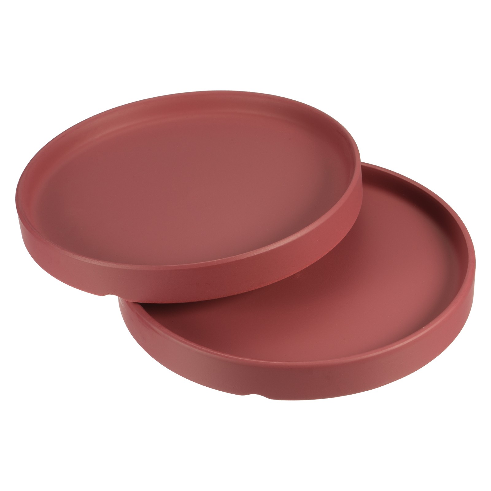 2pcs 6" Ceramic Round Plant Pot Saucers Flower Drip Tray Indoor Outdoor, Maroon