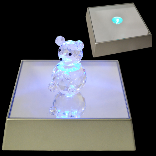 3 LED LIGHT DISPLAY STAND GLASS CRYSTAL FIGURINE MIRROR LASER ELECTRIC NEW 3D UP