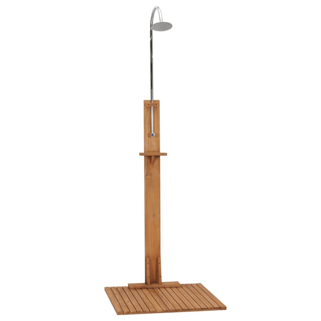 Solid Teak Wood Garden Shower Freestanding Poolside Showering Stand vidaXL