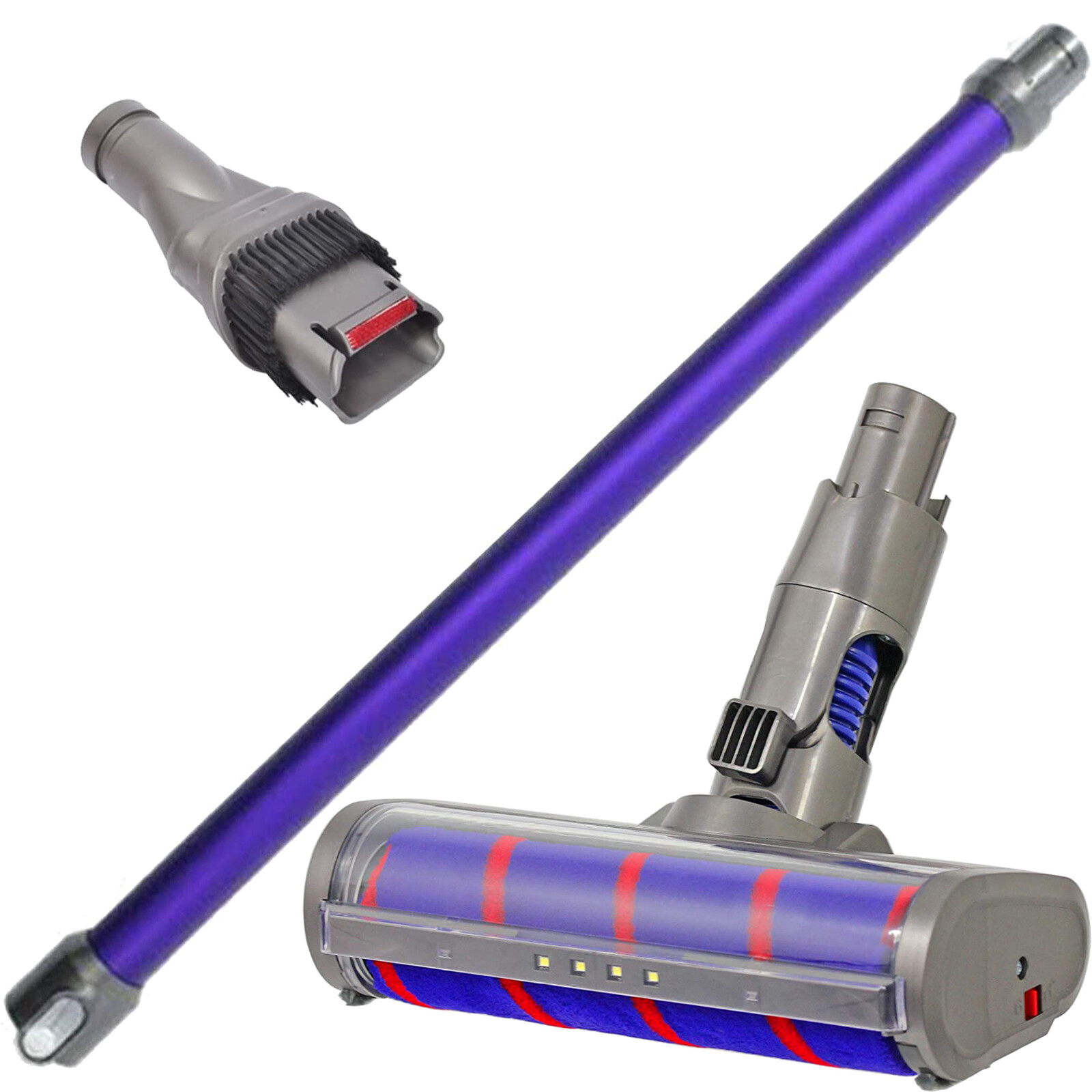 Soft Roller Floor Tool Extension Rod Crevice for DYSON DC58 DC59 DC62 V6 Vacuum