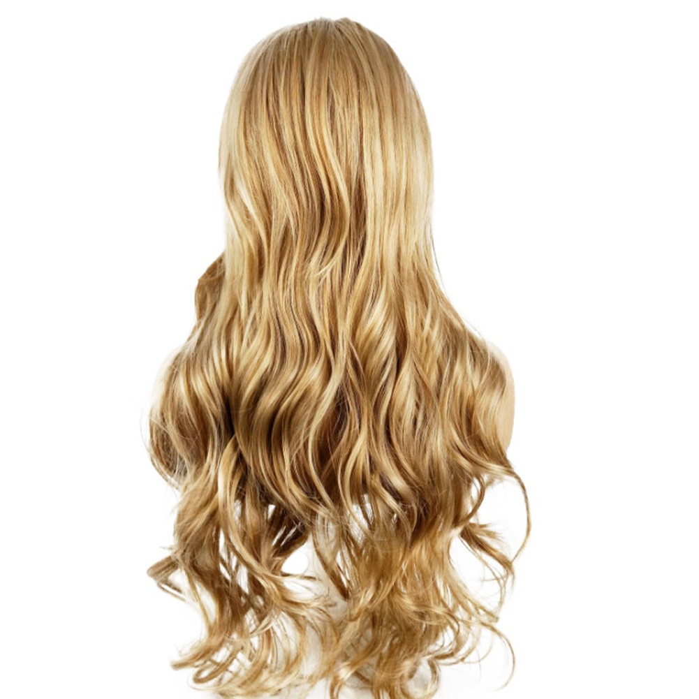 3X(28 Inches Medium Blonde Big Women Long Curly Hair for Women Chemical6995