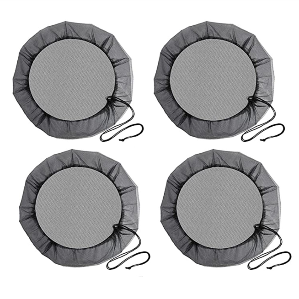 3X(Mesh Cover for Rain Barrels, 4 Pcs Rain Netting Screen with Drawstring9801