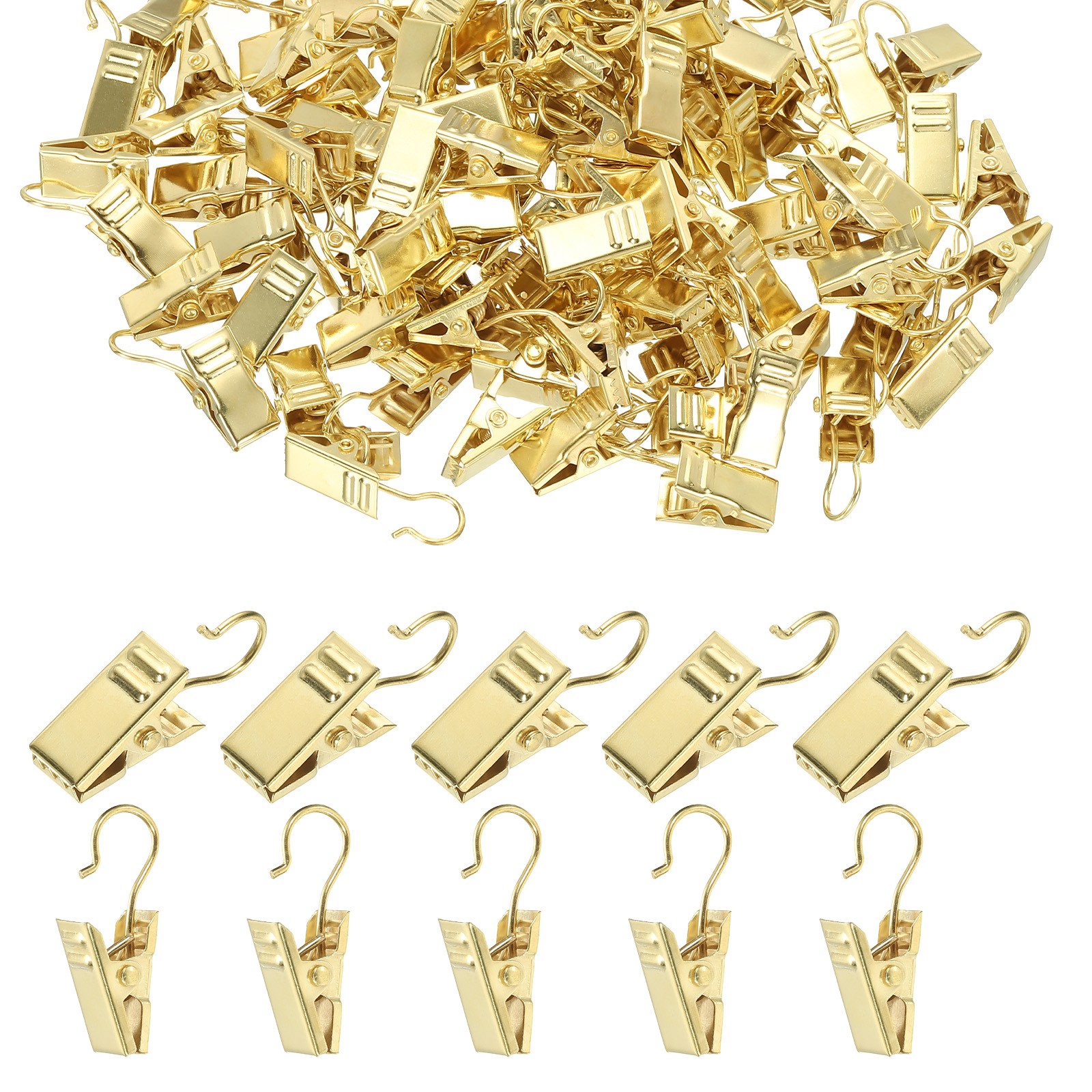 200 Pcs Gold String Light Hanging Clips Curtain Hooks Party Decoration Hanger