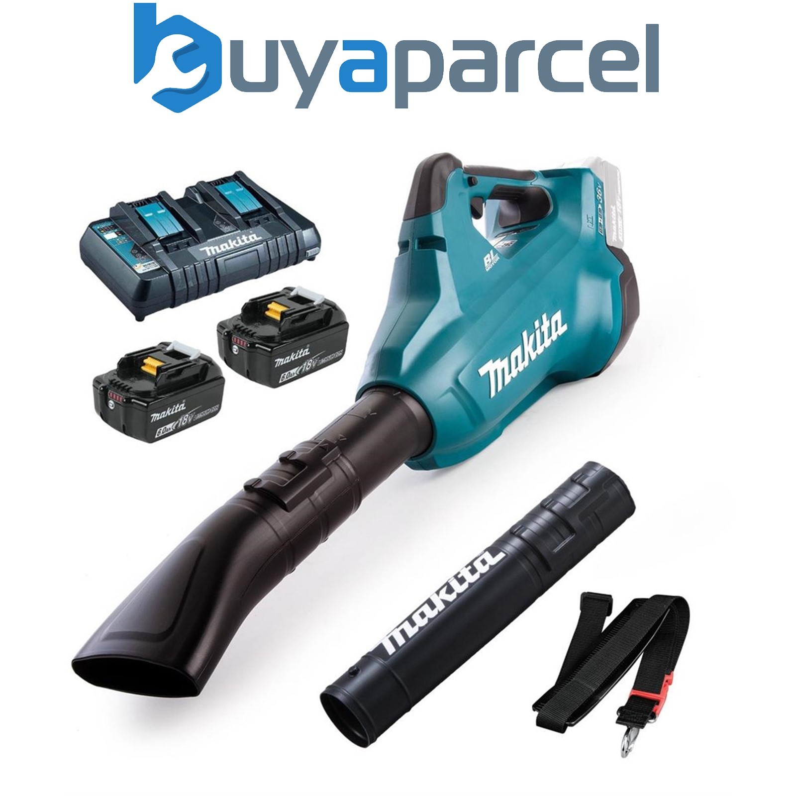 Makita DUB362 Twin LXT 18v 36v Brushless Turbo Leaf Blower 2 x 6.0ah +Charger
