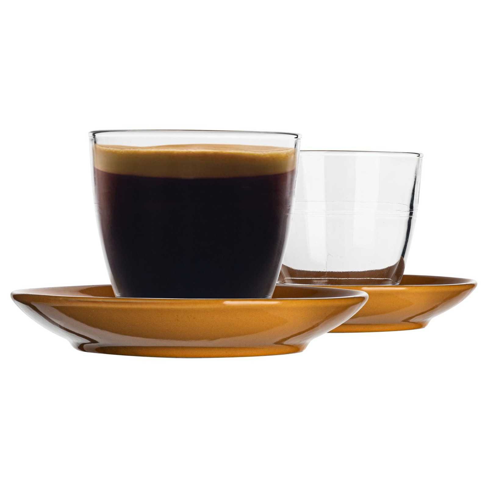 12 Piece Gigogne Mismatched Coffee Cup & Saucer Set Tumbler Mug 220ml Yellow