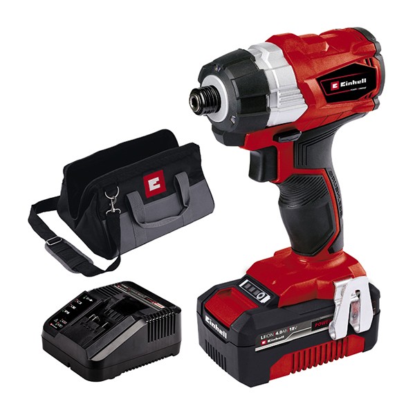 Impact Driver 18V Cordless Brushless 1 x 4Ah Battery Charger - Einhell 4510035