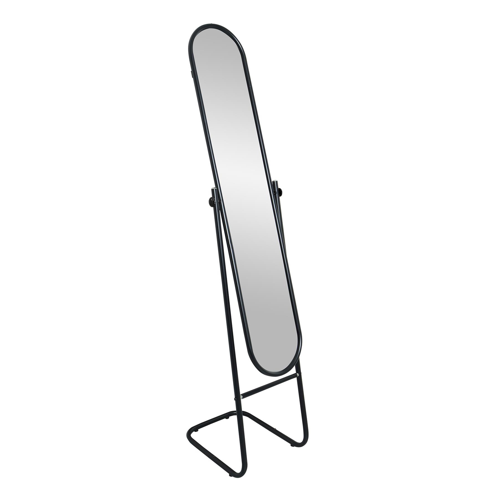 1x Black 153cm x 30cm Round Full-Length Mirror Large Tall Standing Floor Mirrors