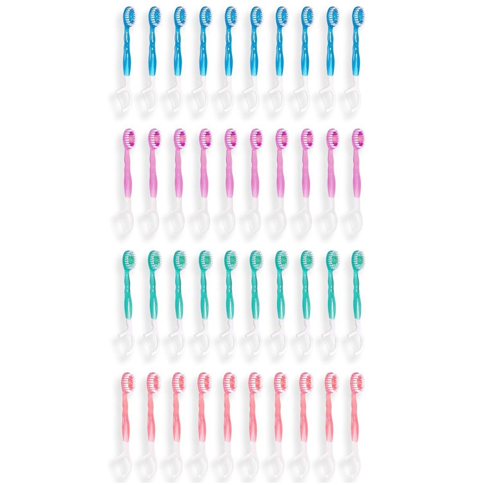 3X(40 Pack Disposable Travel Toothbrushes - 5 in 1 Function, Travel Date9955