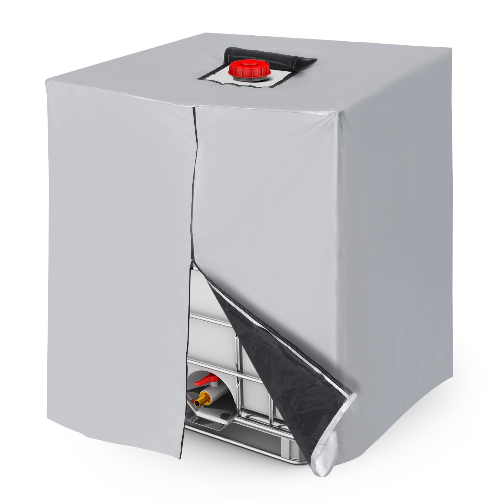 IBC Tote Cover 275 Gallon 420D Fabric Tank Protective 1000L Outdoor Cover Silver