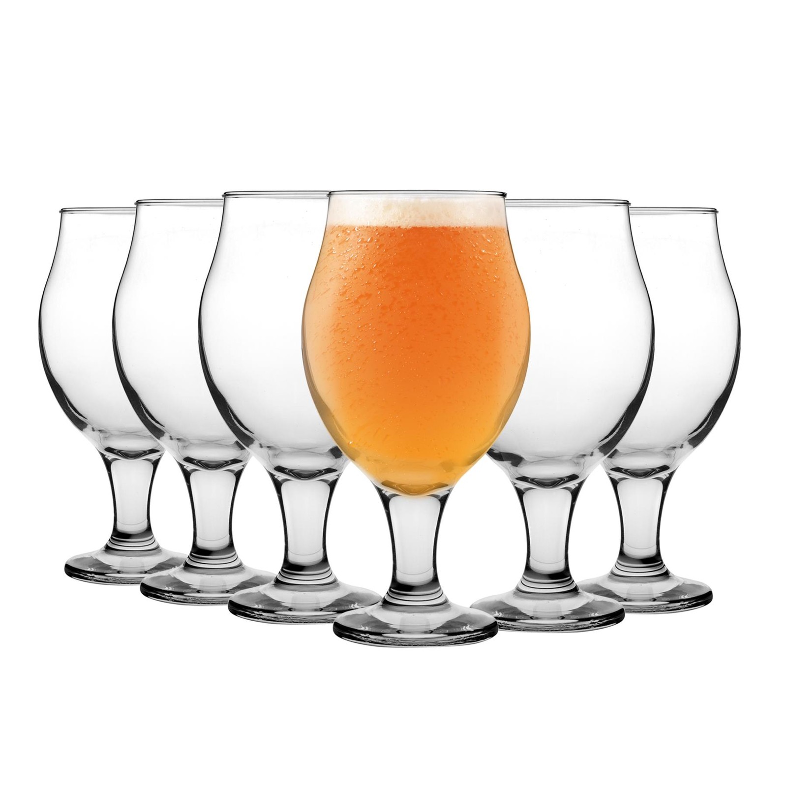 LAV 24x Angelina Tulip Beer Glasses Traditional Craft Ale Goblet with Stem 570ml