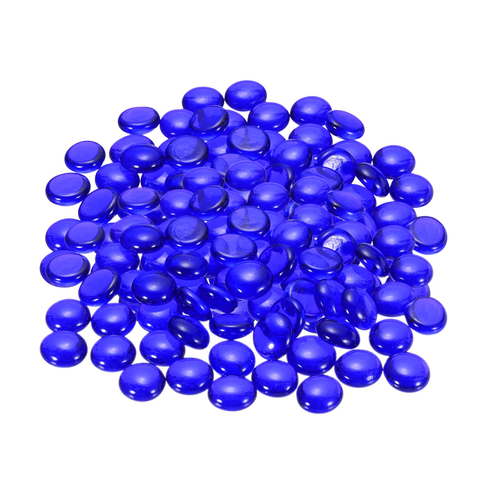 Fire Glass Beads Round Glass Marbles Gravel Pebbles 1000g/2.2lbs Deep Blue