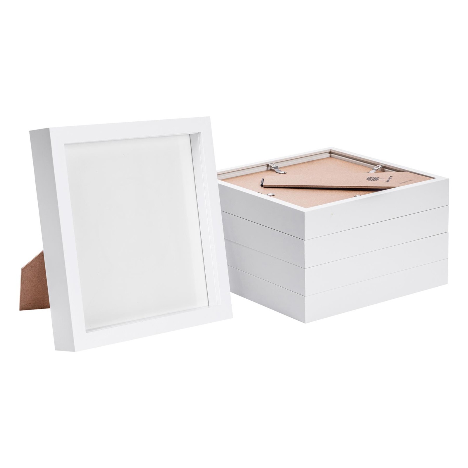 5x White 8" x 8" 3D Box Photo Frames Standing Hanging Craft Shadow Picture