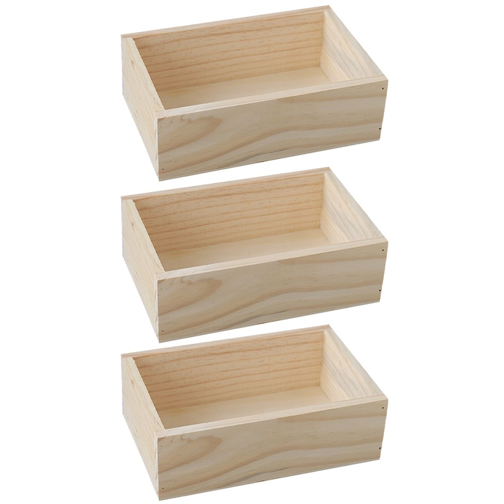 2X(Retro Square Wooden Small Flower Pot Wooden Box Home Gardening8103