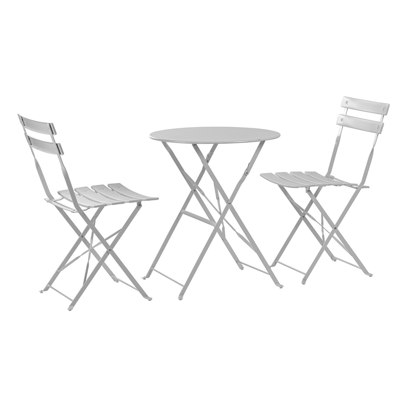 2 Seater Sussex Bistro Set Table Chairs Outdoor Patio Furniture Round White