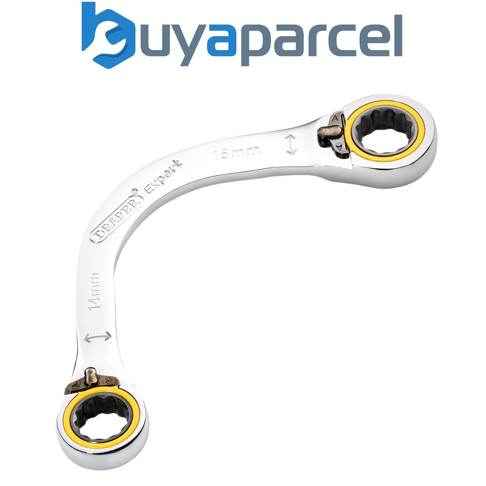Draper 03935 Draper Expert HI-TORQ Double Ring Ratchet Half Moon Spanner, 14 x 1