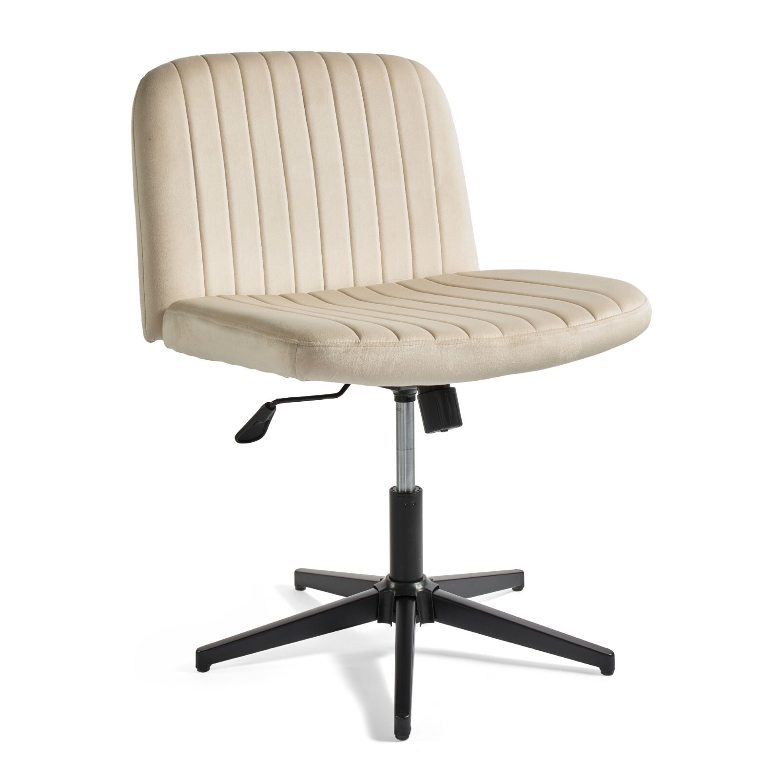 Desk Chair for Home Office, Cream Velvet Office Chair for Bedroom, VonHaus