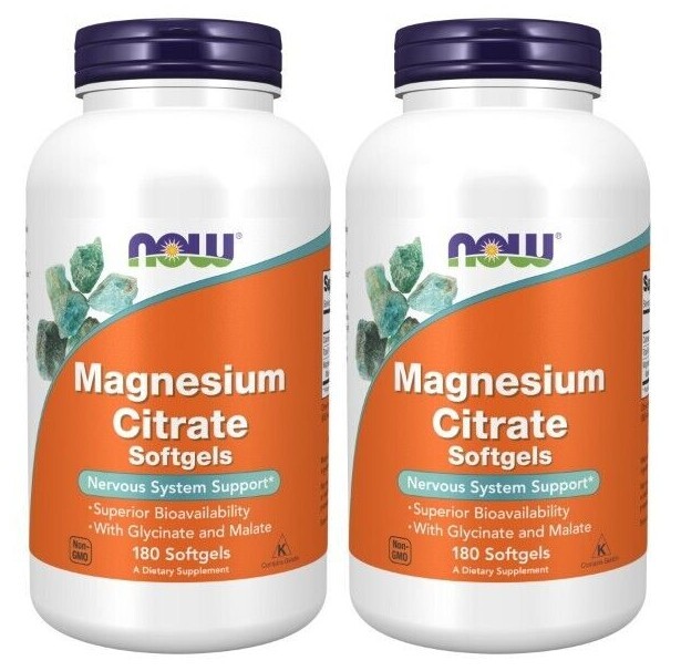 Magnesium Citrate W/ Glycinate & Malate Nervous System Support 2X180gels Now
