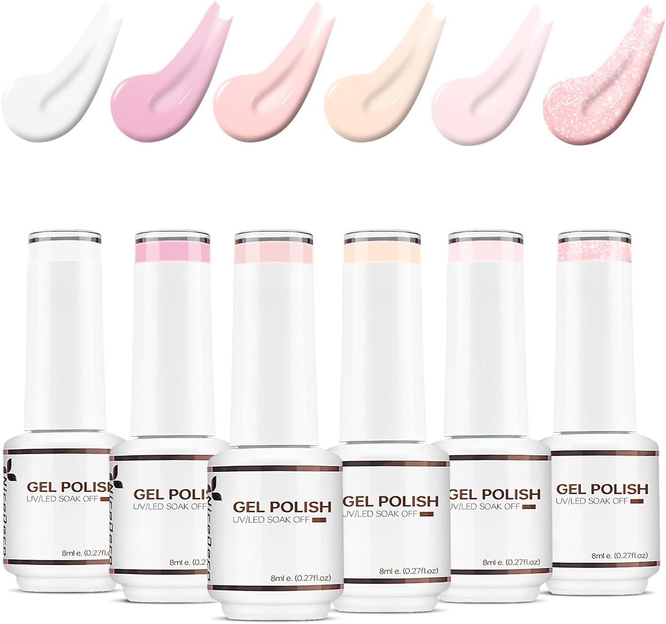 Nicedeco Gel Nail Polish Set, UV/LED Soak-Off Gel Polish Nail Art Manicure Pedi