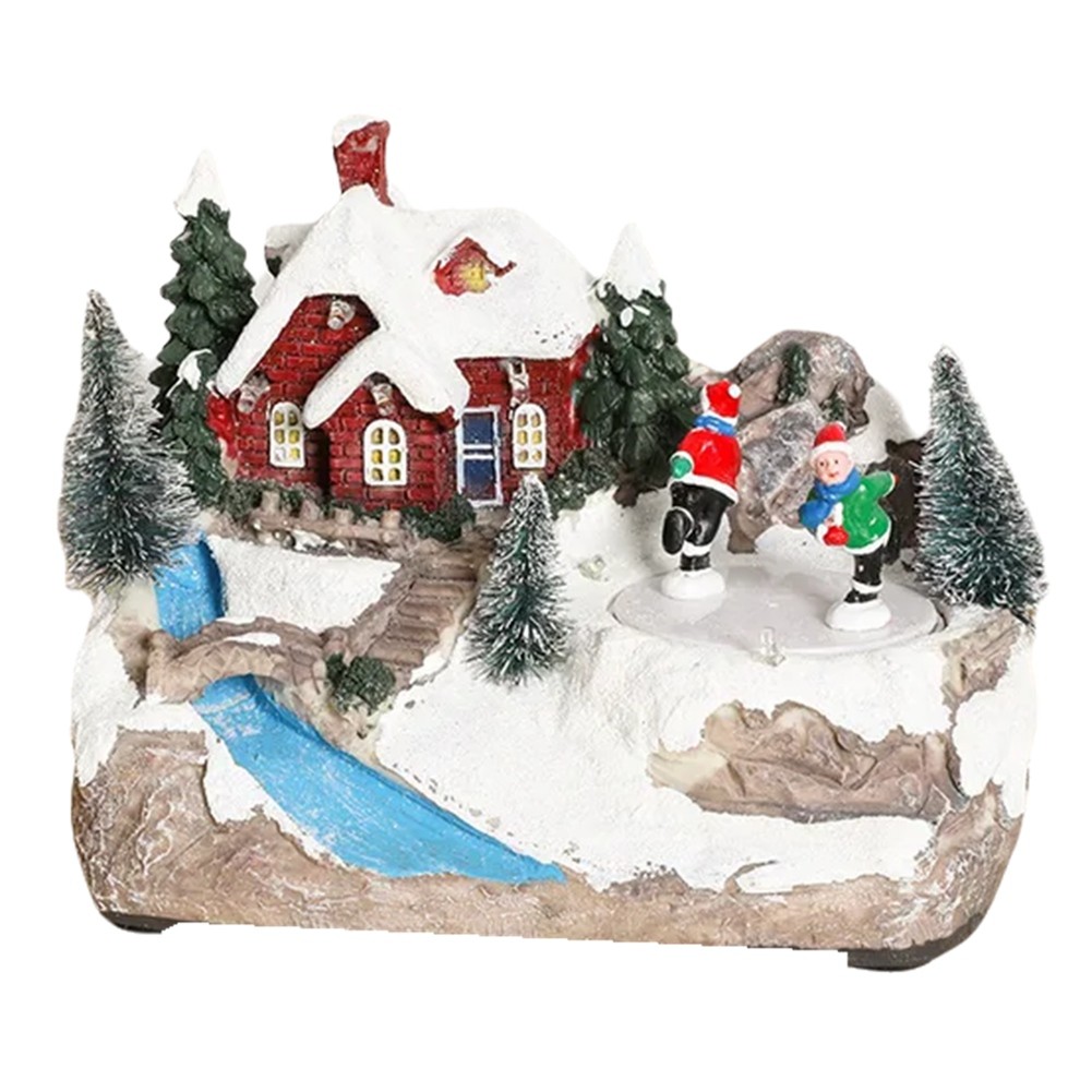 Christmas Rotating Music Statue Christmas Home Decoration Desktop Ornaments3613