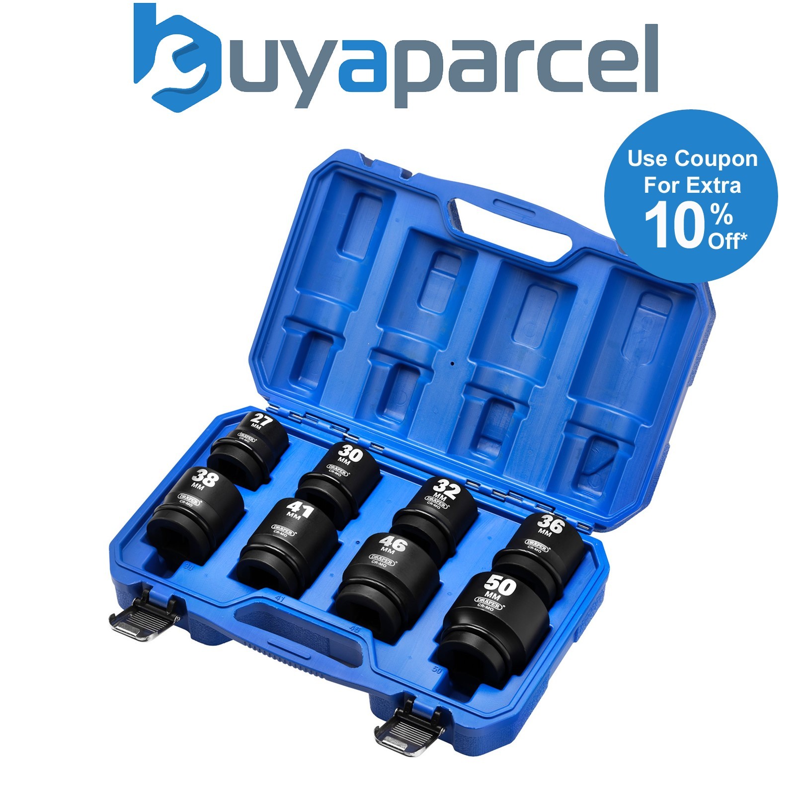 Draper 20209 Draper HI-TORQ Metric Impact Socket Set, 1" Sq. Dr. (8 Piece)