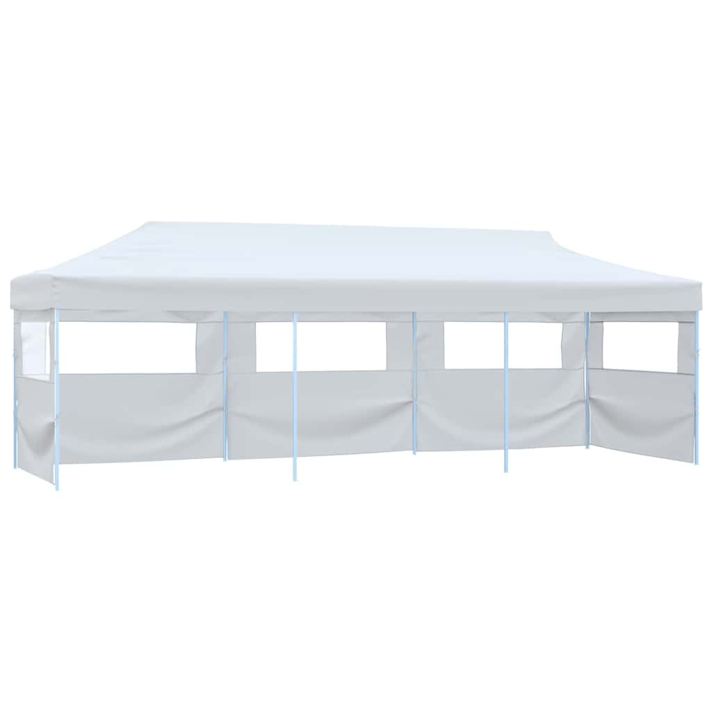 Folding Pop-up Party Tent with 5 Sidewalls 3x9m White Gazebo Canopy vidaXL