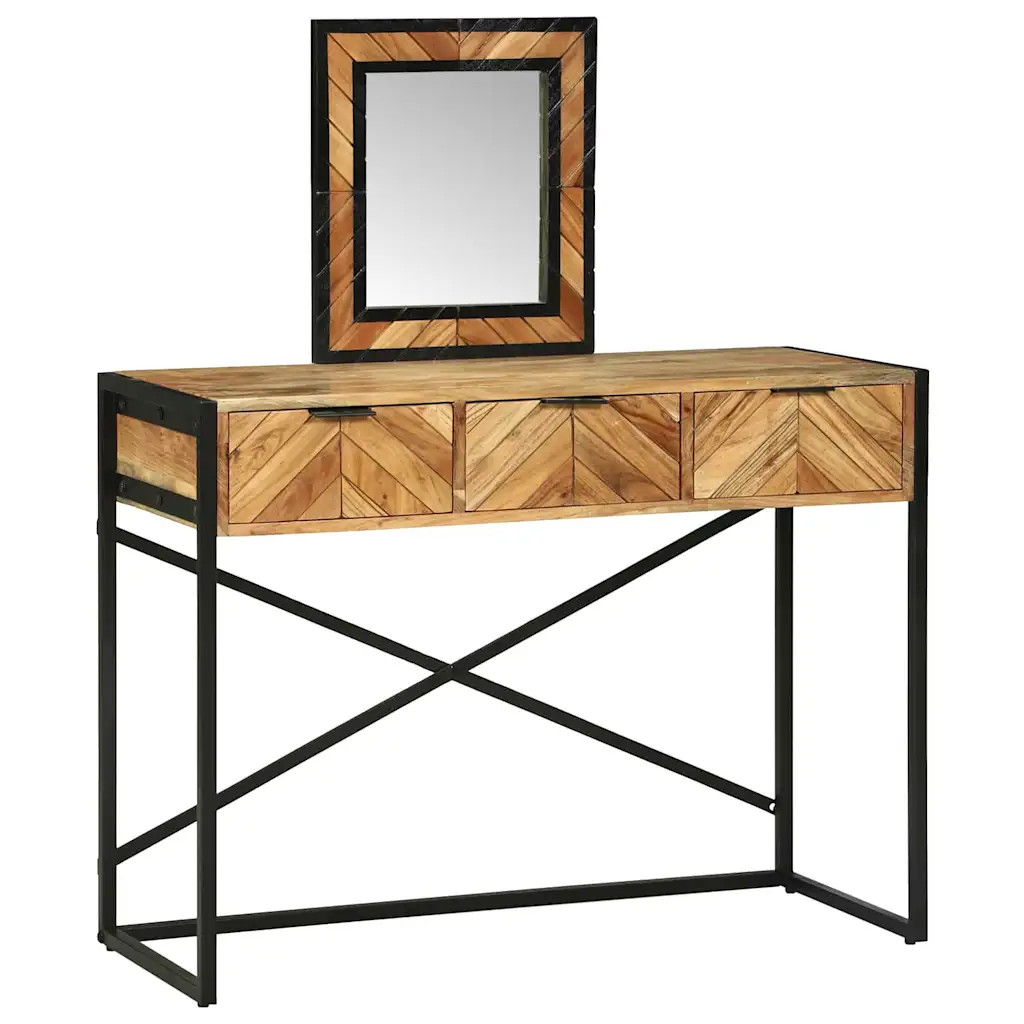 vidaXL Dressing Table Brown 100 x 40 x 120 cm Solid Acacia Wood, Elegant Bedroom