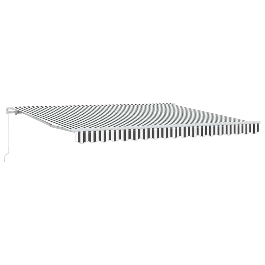 Manual Retractable Awning Balcony Screen Anthracite & White 400x300 cm vidaXL