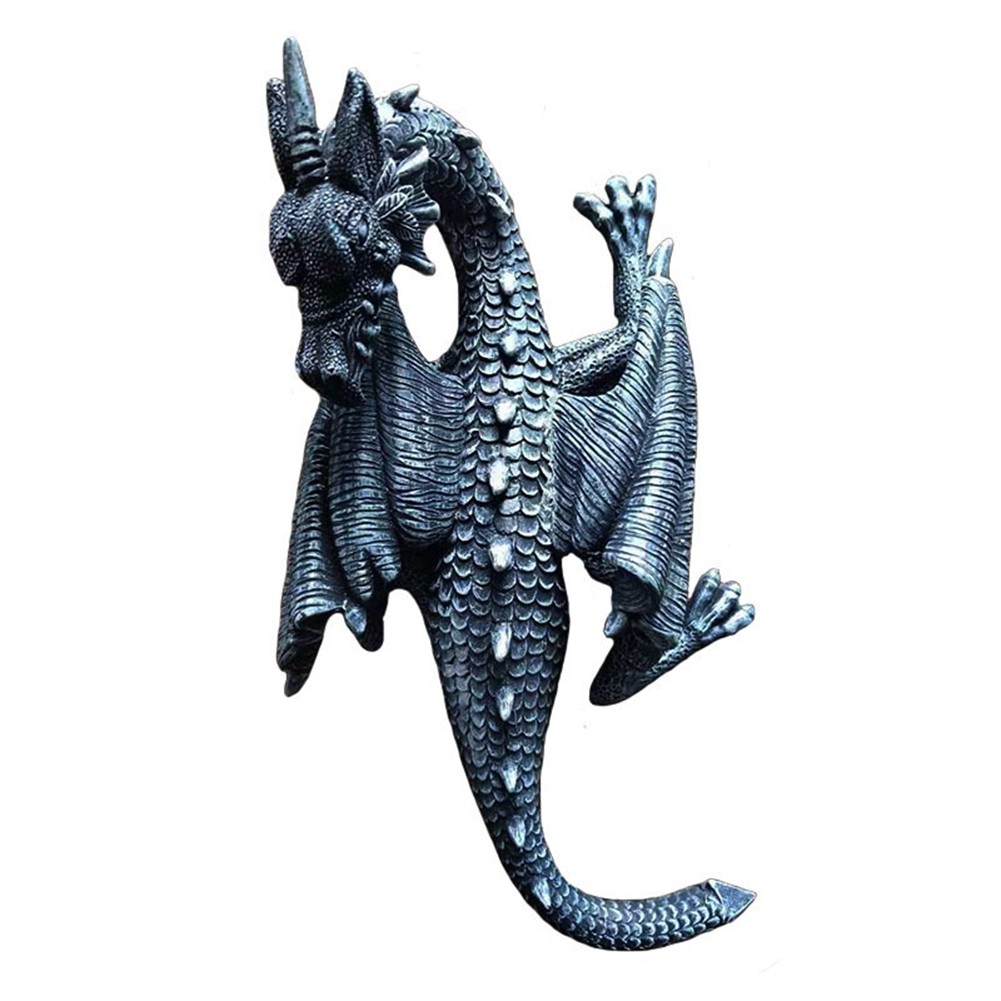 2X(Black Flying Dragon Head and Tail Swinging Garden Pendant Garden Home8217