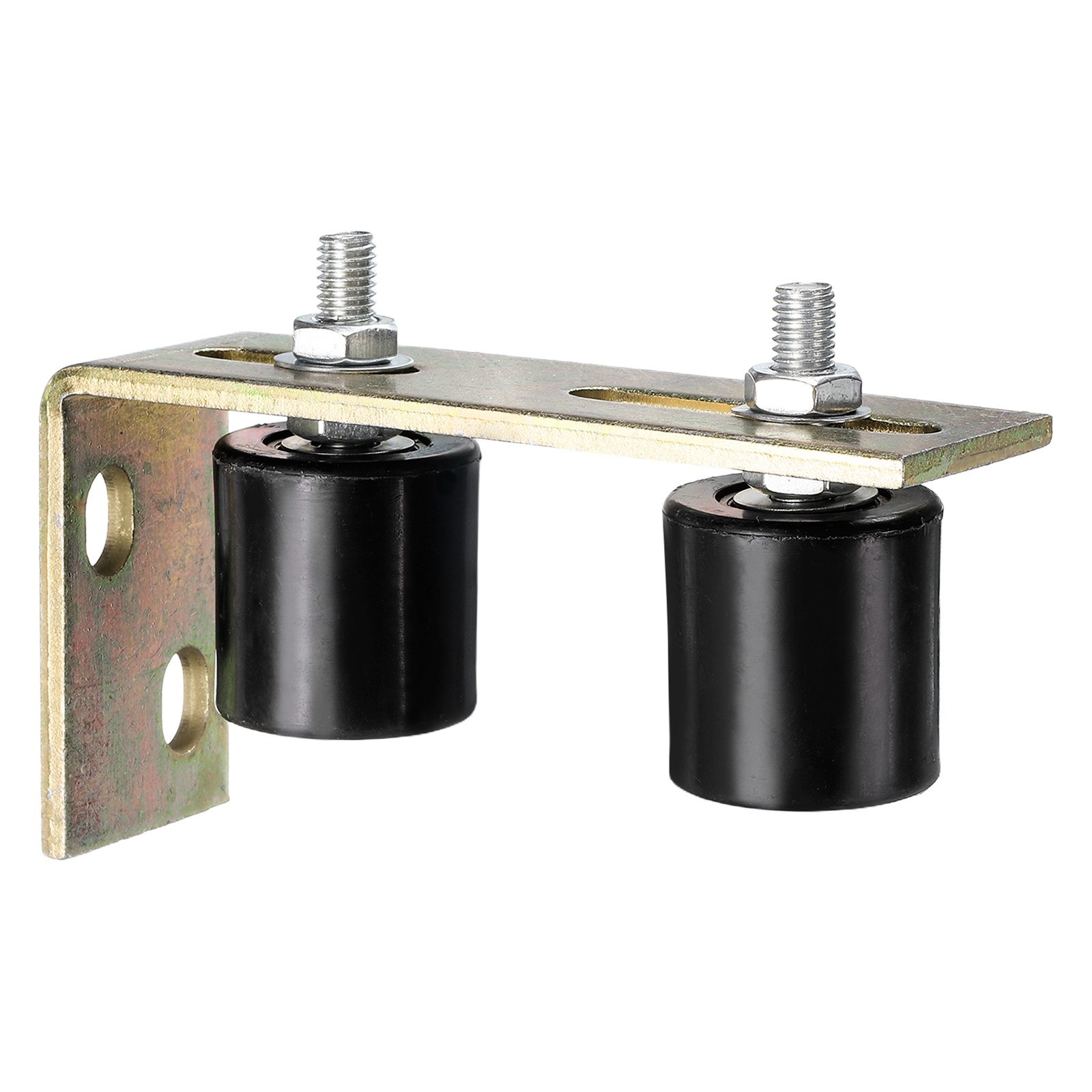 1Set Slide Gate Guide Roller, 1.7" Nylon Gate Support Rollers with Bracket Black