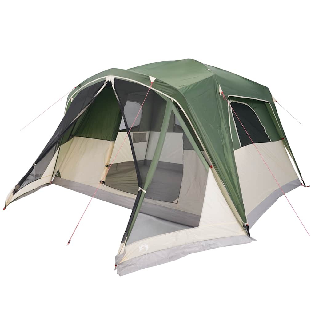 Family Tent with Porch 6-Person Picnic Camping Green Waterproof vidaXL