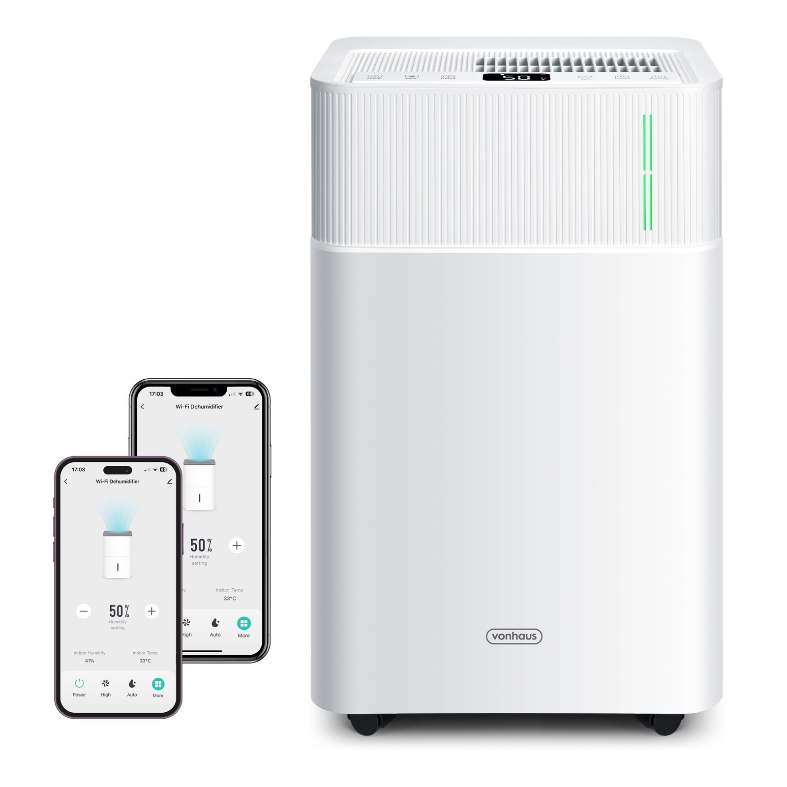 VonHaus Dehumidifier 20L/Day, 4.5L Water Tank, WiFi, For Laundry Drying & More
