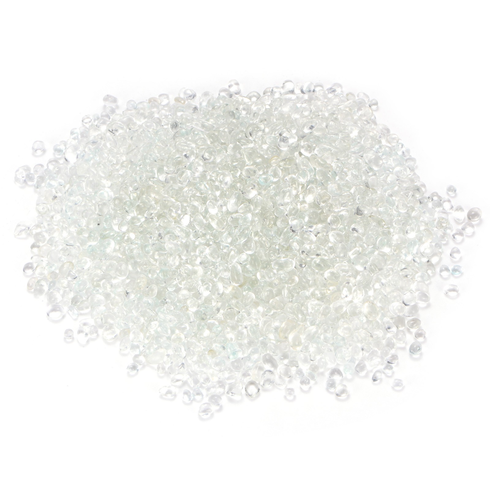 High Luster Round Fire Glass Beads for Vases 5-7mm, 1.21-Pound [Transparent]