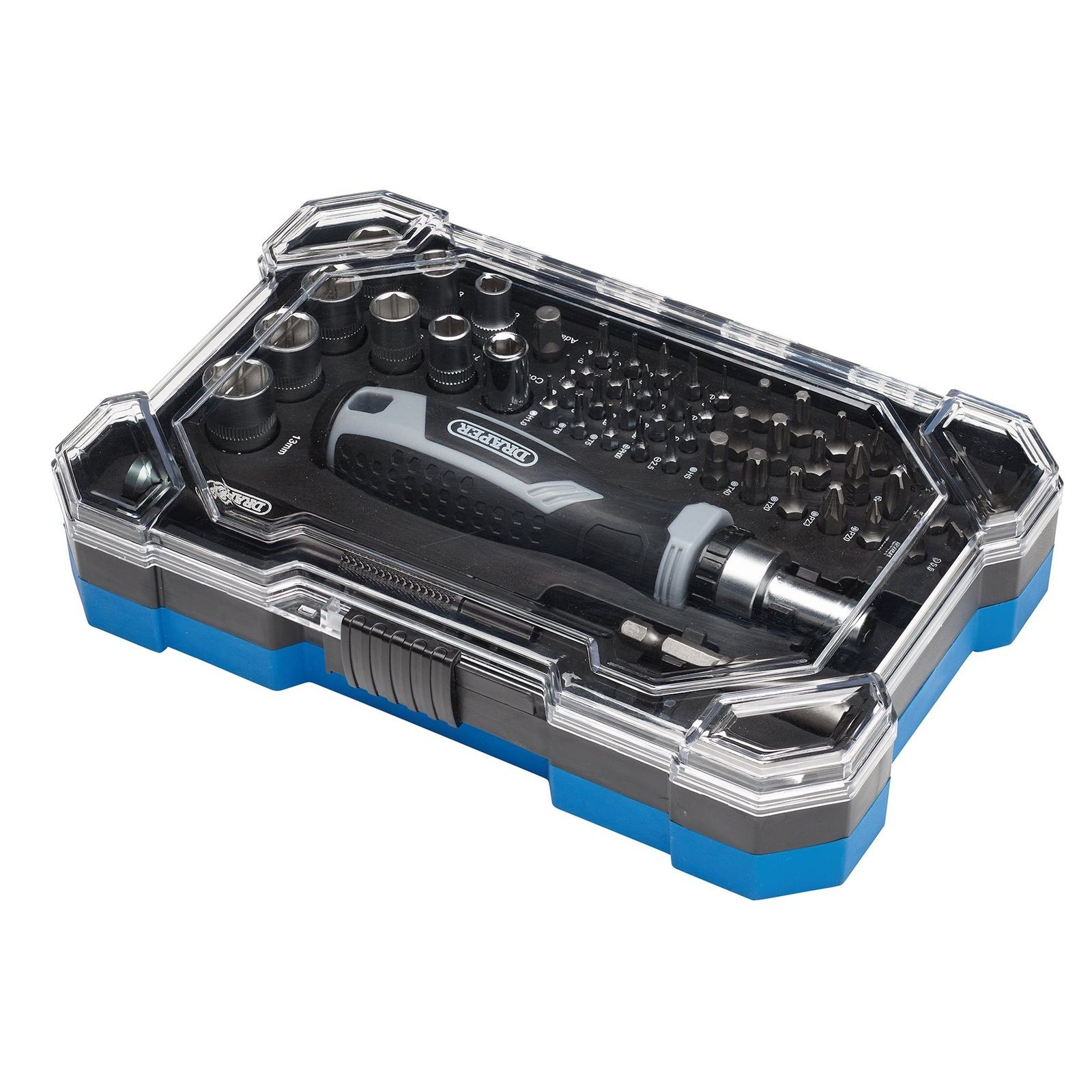 Soft Grip Ratchet Screwdriver And Bit Set (55 Piece) - 13442