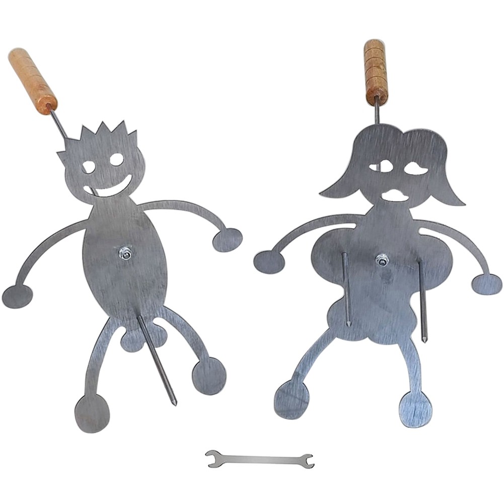 3X(Roasting Stick,Stainless Steel Hot Dog Sticks for Campfire, Funny Fire7068