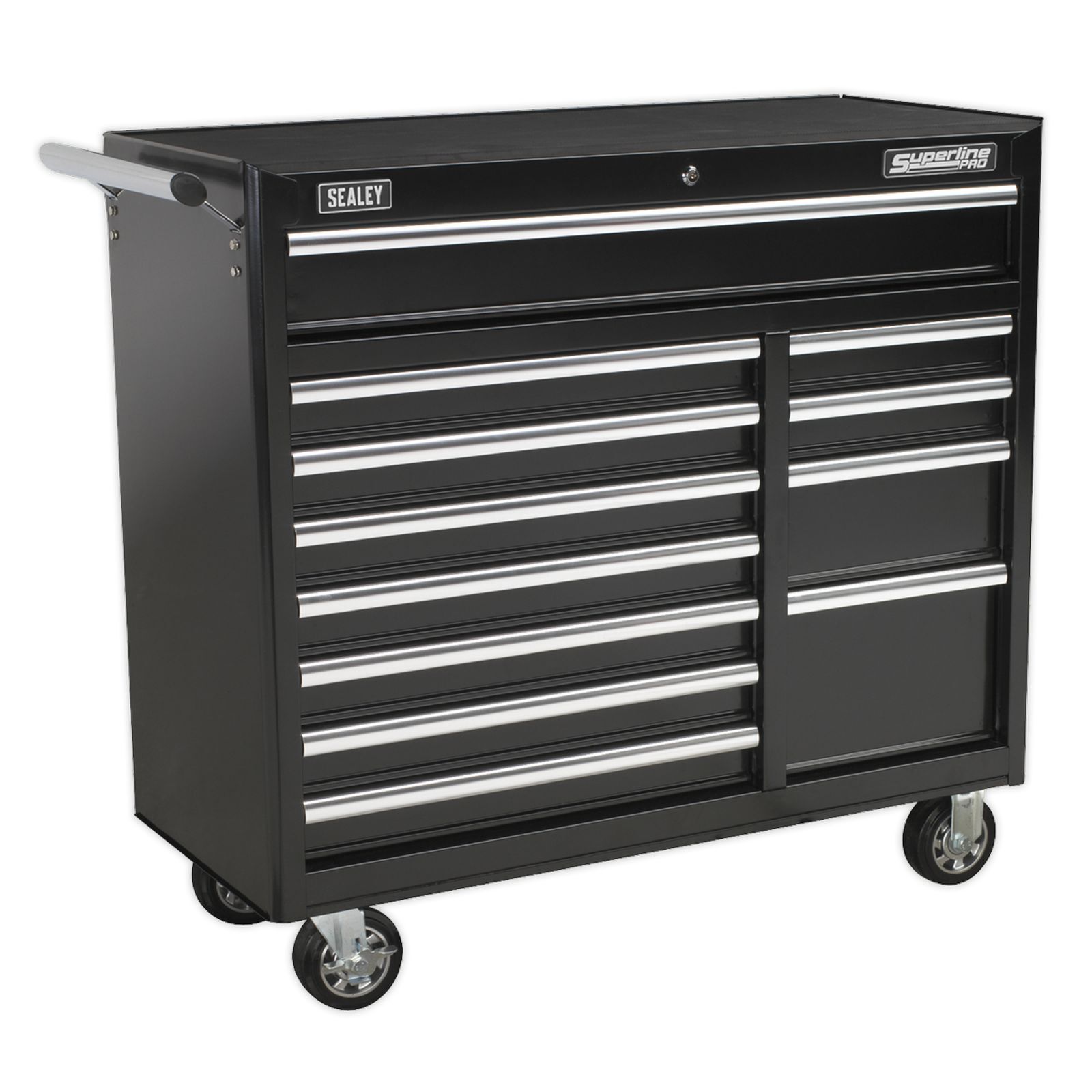 Sealey Rollcab 12 Drawer with Ball Bearing Runners Heavy Duty - Black Tool Chest