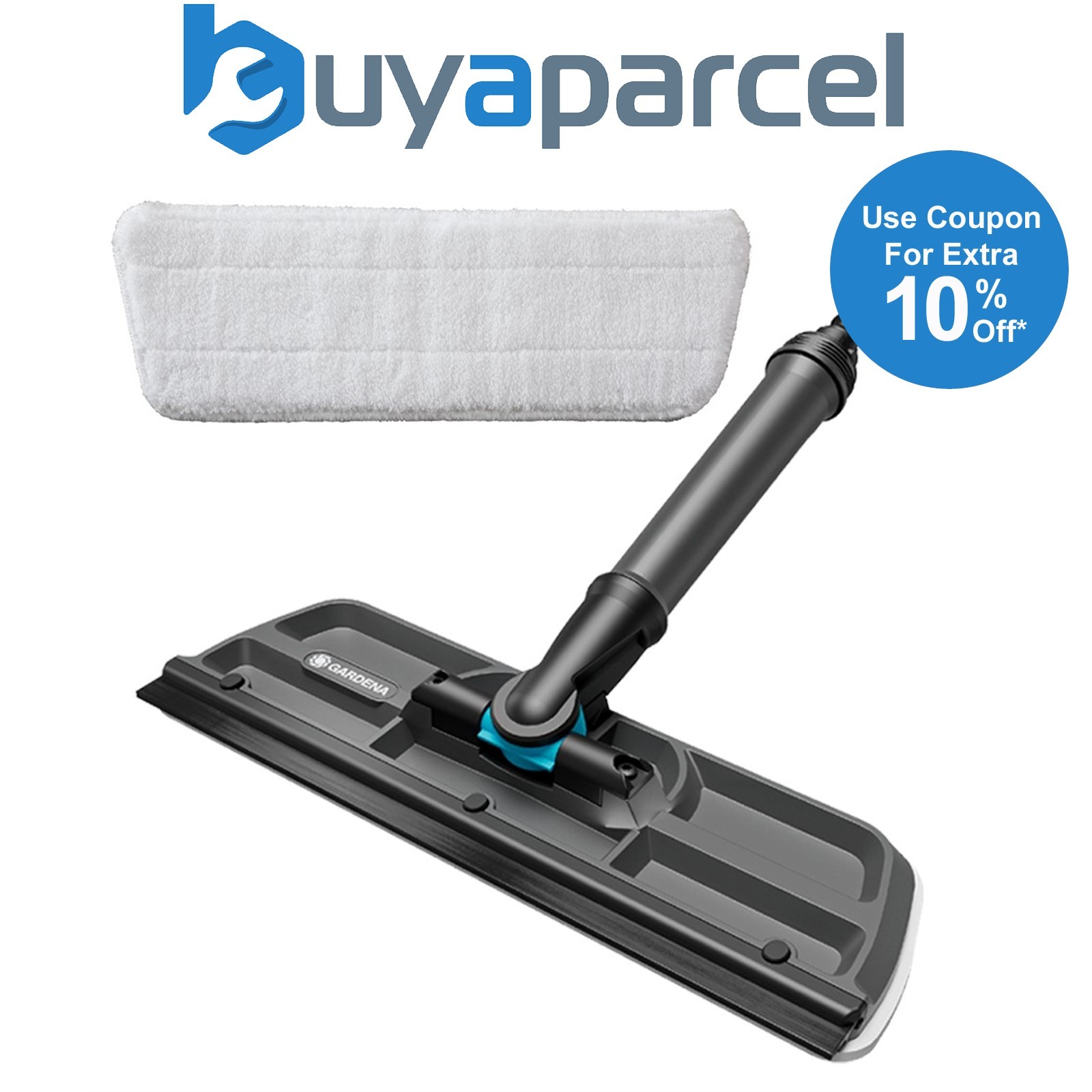 Gardena Cleansystem Window Cleaner Glass Wiper Squeegee & 2x Microfibre Fleece