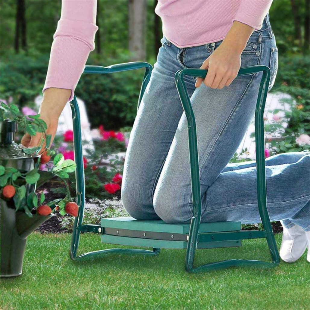 Heavy Duty Garden Kneeler Seat Thickend Soft Eva Pad Foldable Garden Stool Pouch