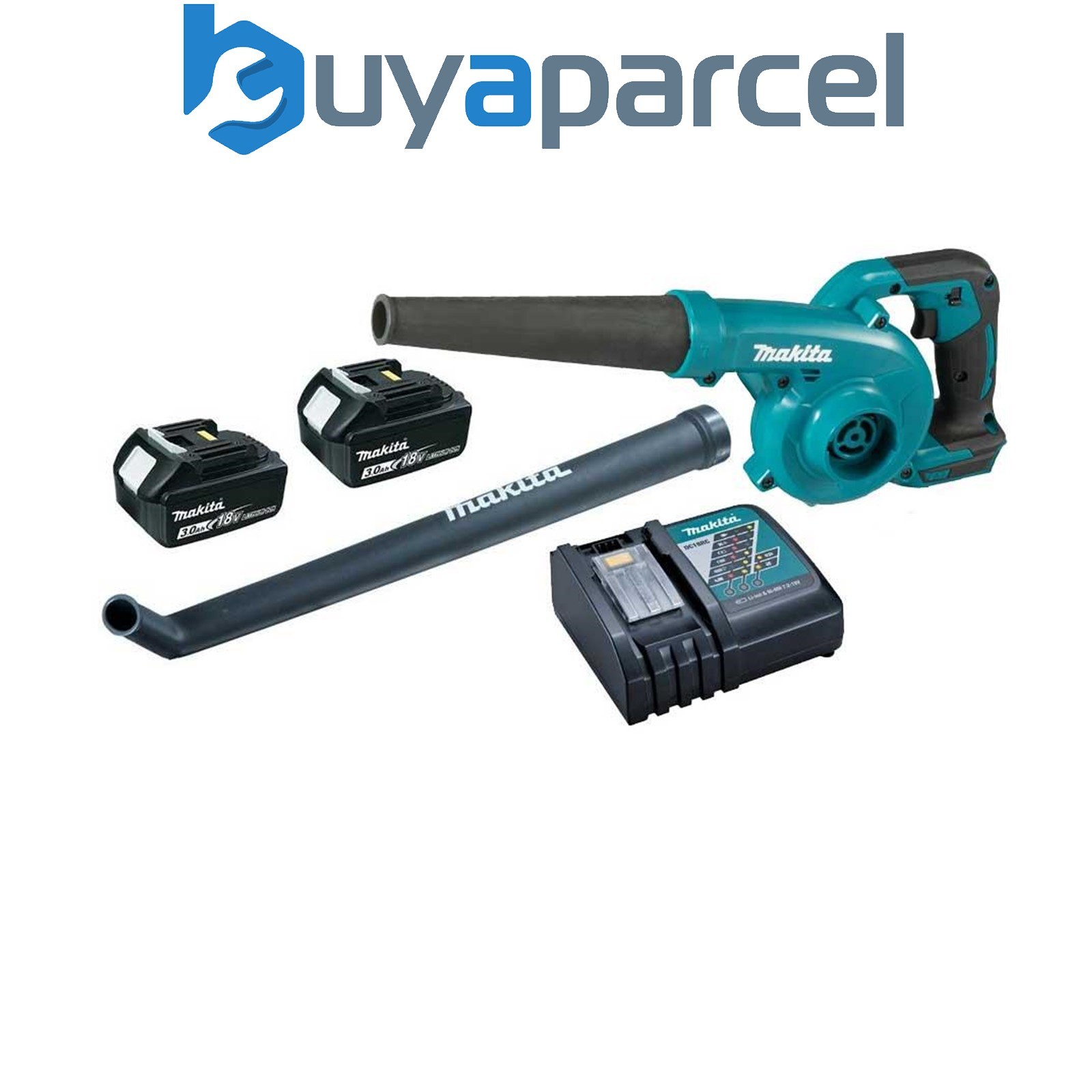 Makita 18v DUB185Z Cordless Garden Leaf Blower Lithium Ion + 2 Battery + Charger