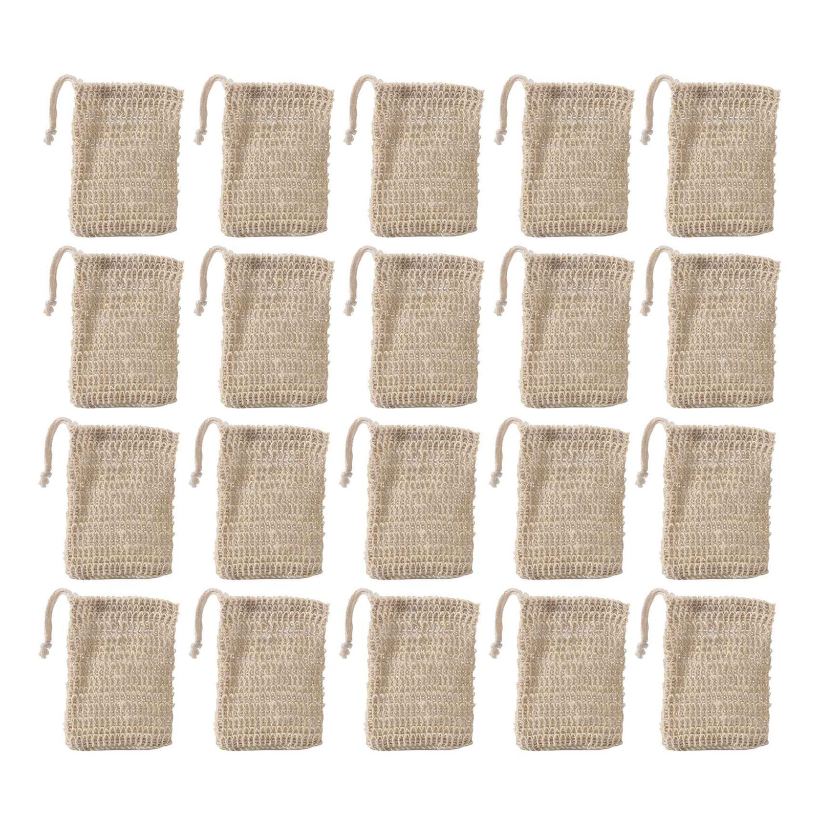 50Pcs Shower Bath Sisal Soap Bag Natural Sisal Soap Bag Exfoliating Soap7869
