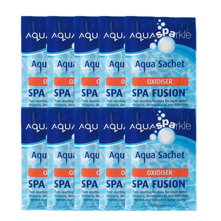 10 x Aquasparkle Fusion Non Chlorine Shock Hot Tub Pool Spa Lite Oxidiser Sachet